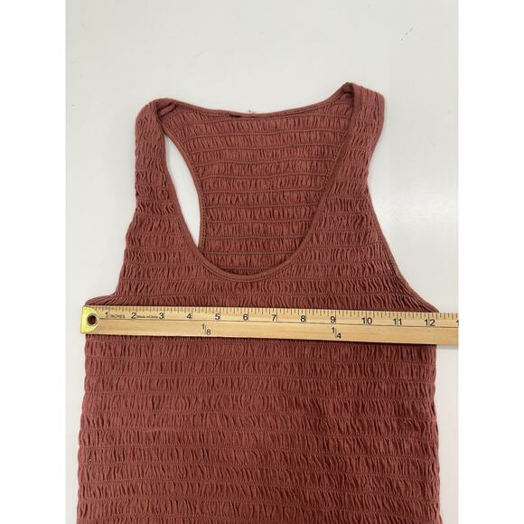 American Eagle Womens Tank Top Size Unknown Orange Racerback Smocked Top - Picture 10 of 13